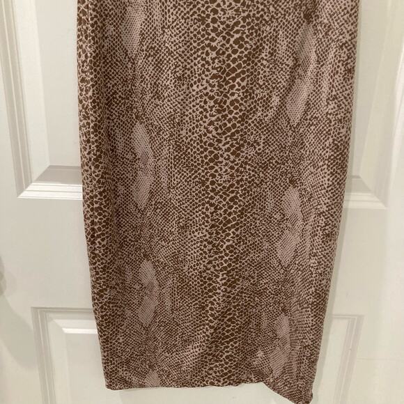 Acacia Tulum Basics Animal Python Snake Print Brown/Tan Dress Size M - Picture 5 of 12